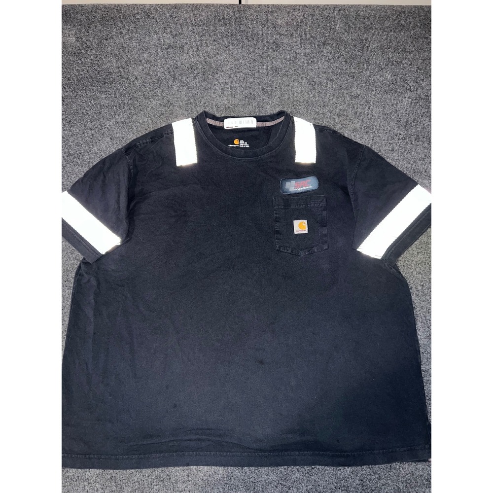 Carhartt Mens 4XL Black Reflective Safety Pocket T-Shirt Workwear 59278-20